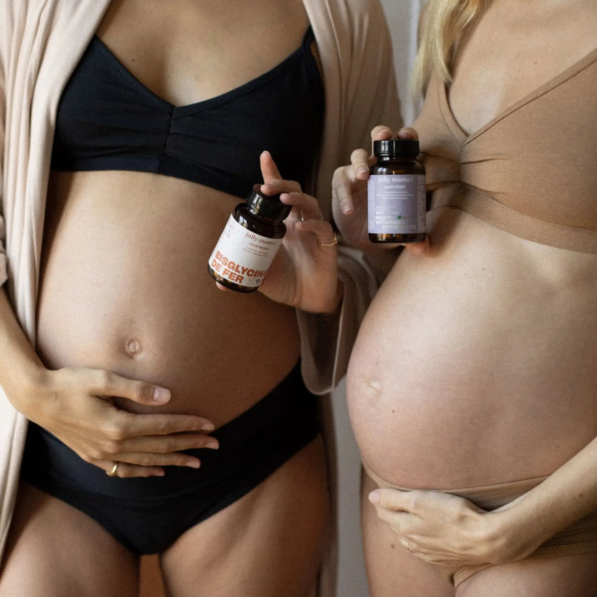 visueel van de multivitaminen en het ijzer-supplement voor de zwangerschap