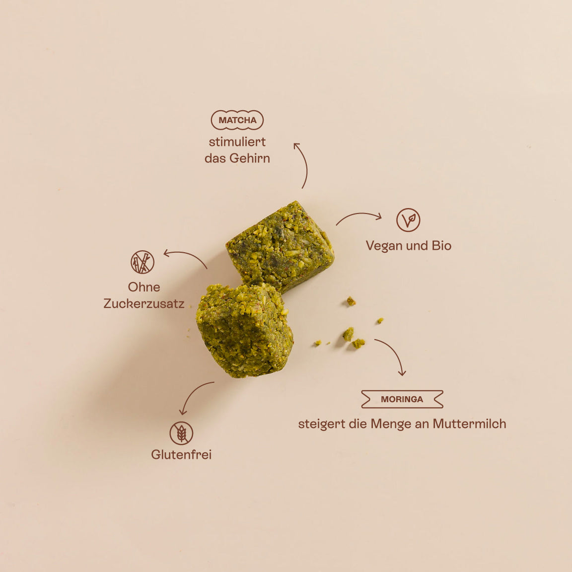 Milk Moonies – 5 snacks with moringa and matcha, breastfeeding-friendly, gluten-free