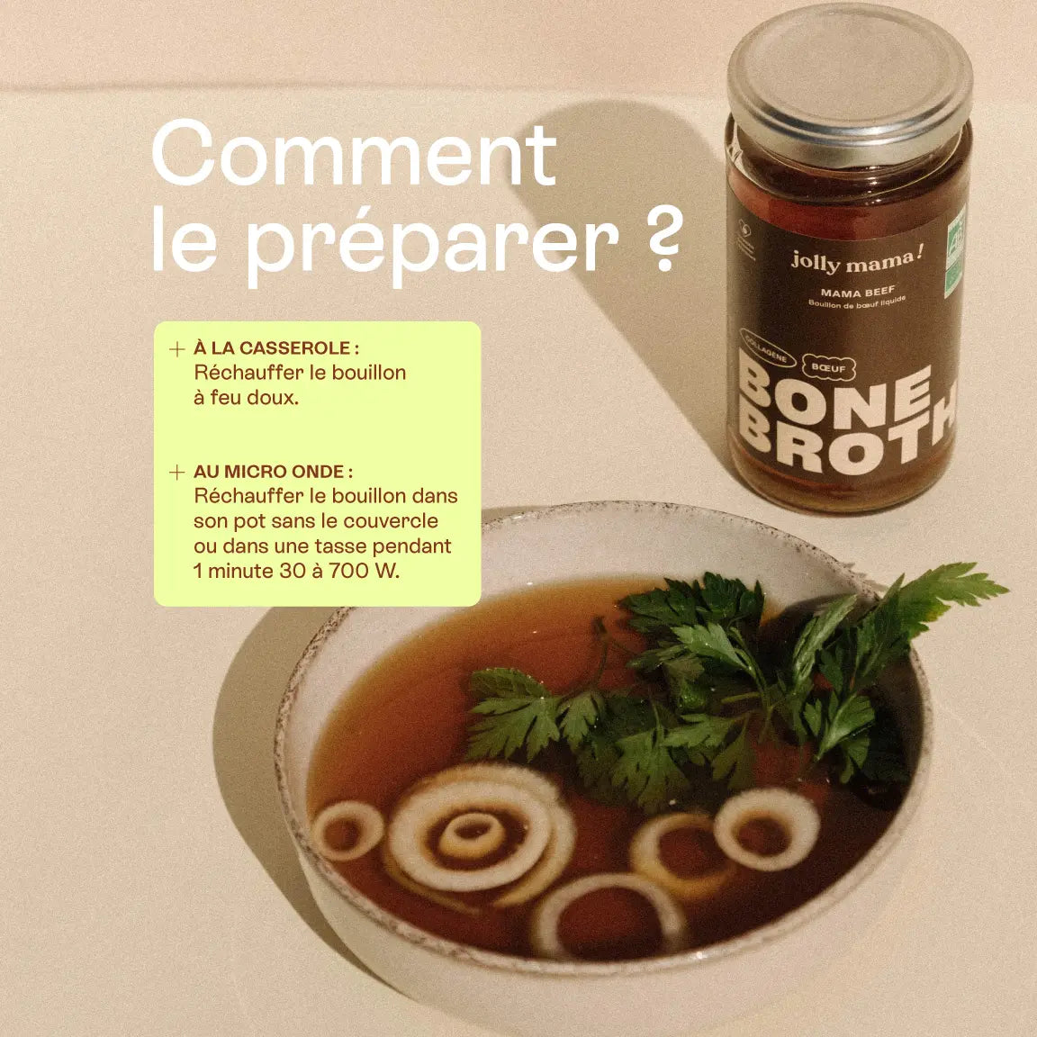 Mama Beef – cure postpartum et grossesse, boisson chaude réconfortante riche en protéines