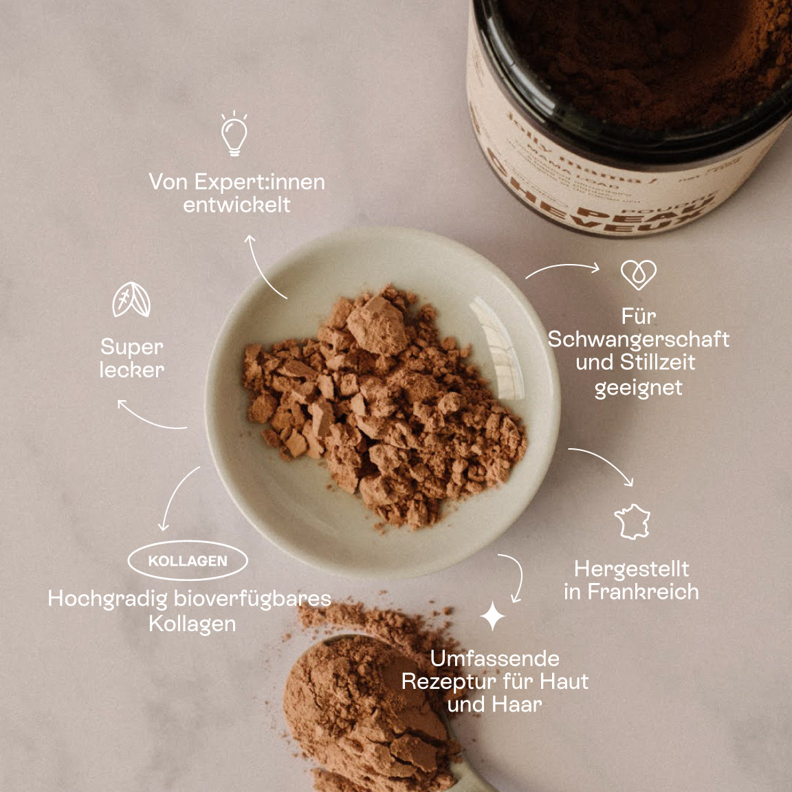 Mamaload – polvo de colágeno marino con sabor a cacao y vitamina C
