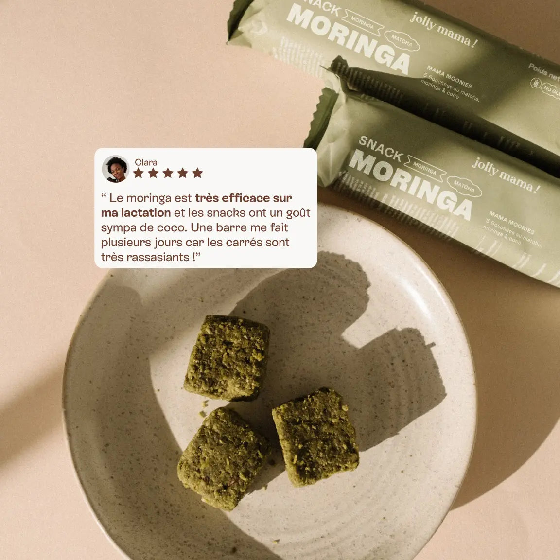 avis d'une cliente sur l'efficacité du snack moringa allaitement