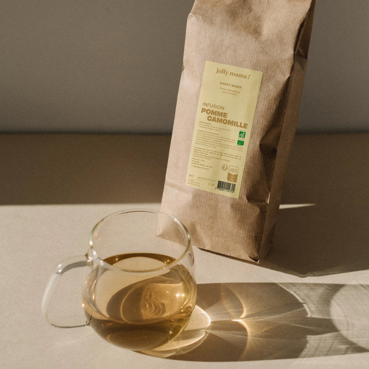 Sweet Mama infusion – organic chamomile and apple blend (50 g), for optimal relaxation and gentle hydration for pregnant women or those in the postpartum period