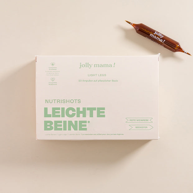 Nutrishots Light Legs – 20 ampollas, 98 % plantas ecológicas, de apoyo durante el embarazo