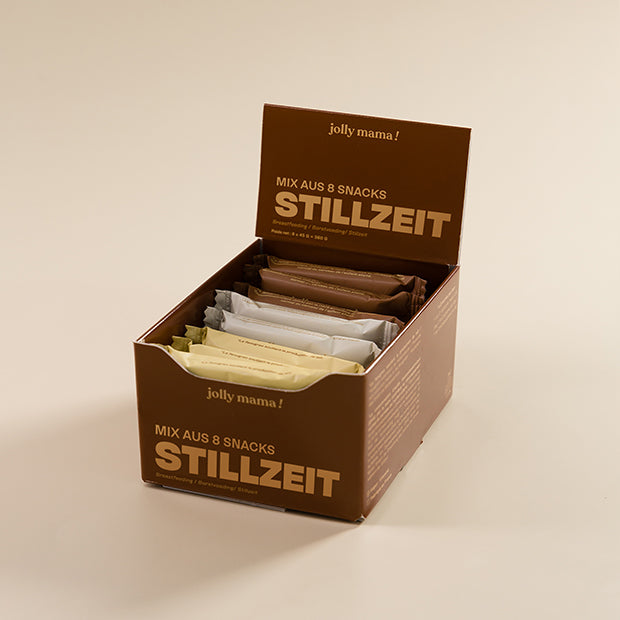 Jolly Mama borstvoedingspakket: snackmix ter bevordering van de moedermelkproductie met MintyWendy borstvoedingsketting