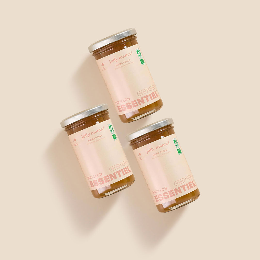 Bouillon bone broth Mama Poule, 100% biologisch, glutenvrij, ideaal tijdens zwangerschap en postpartum (kraamtijd)