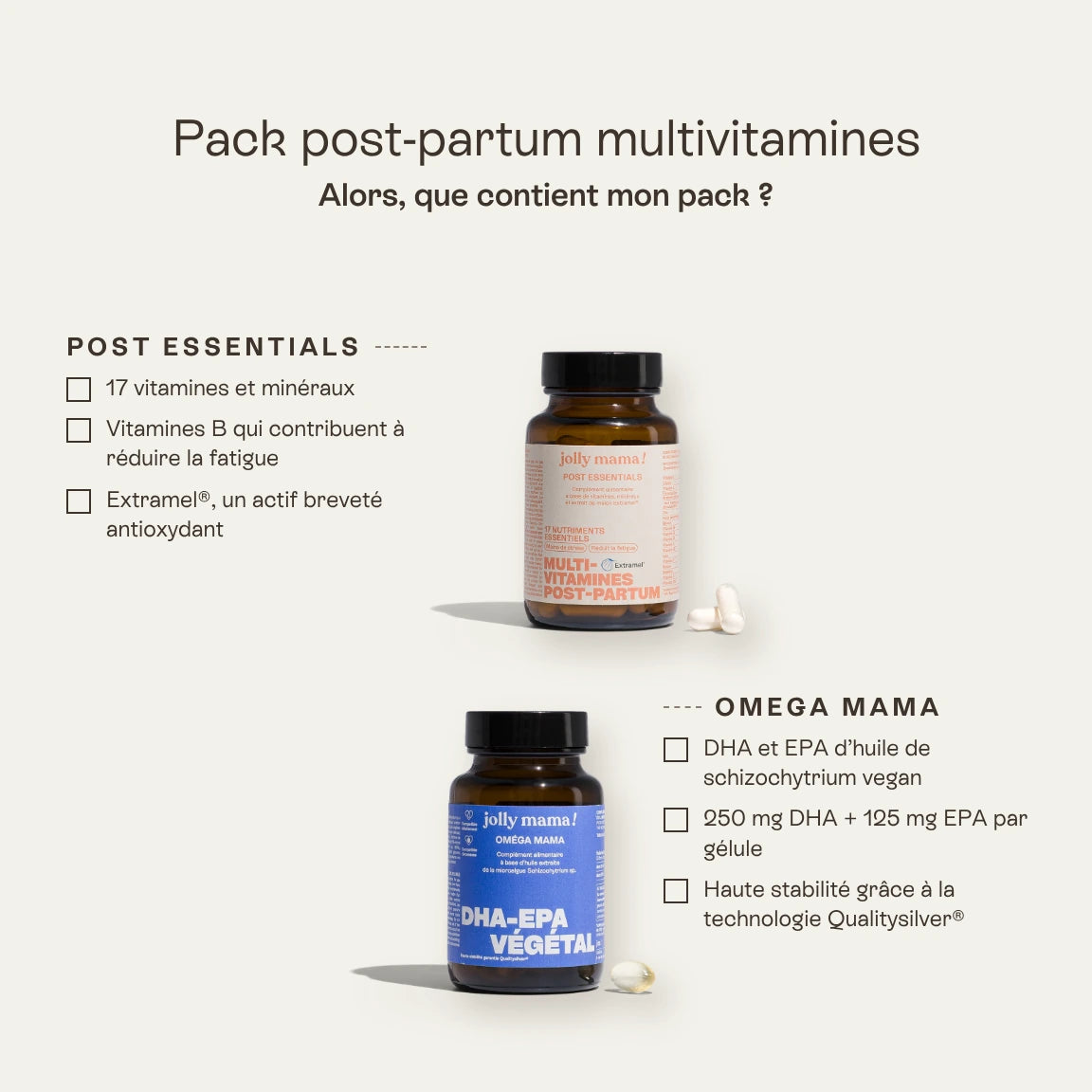 Pack postpartum multivitamines
