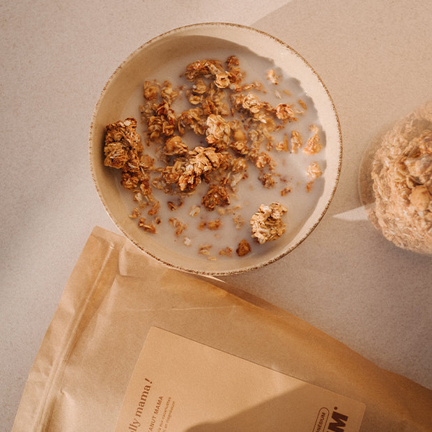 Granola Peanut Mama Jolly Mama – recept cacao-pinda's, goed opneembaar magnesium