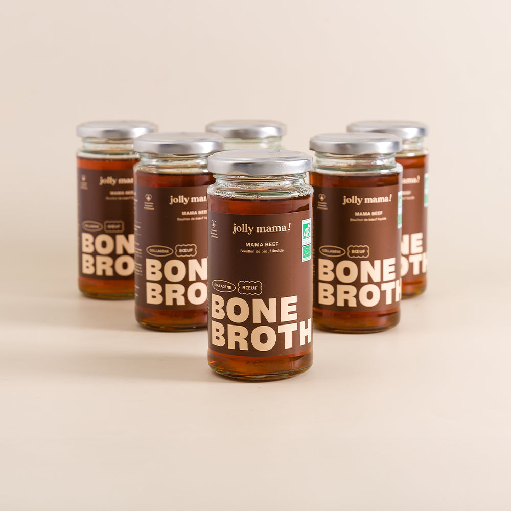 Mama Beef Jolly Mama – bouillon nutritif au bœuf bio, riche en collagène pour vitalité et récupération