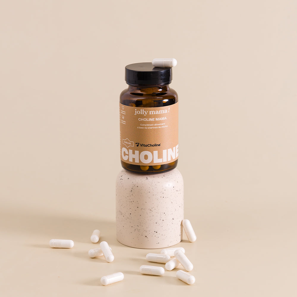 vasetto dell'integratore di colina con capsule 