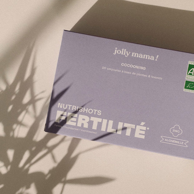 Pack conception Jolly Mama – ampoules Cocooning+ anti-stress & gélules Baby Bump prénatal 3-en-1 (B9, DHA, choline)